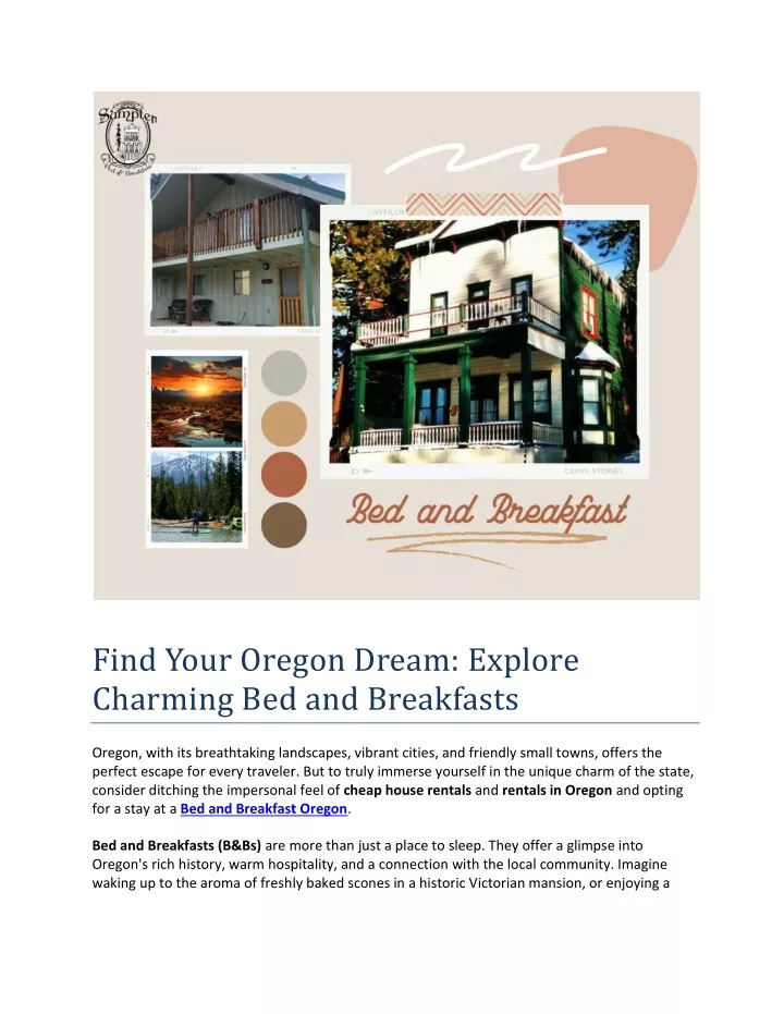 find your oregon dream explore charming