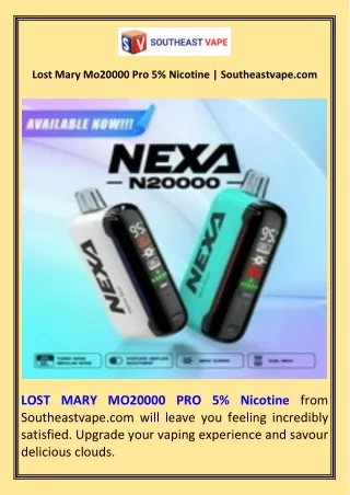 Lost Mary Mo20000 Pro 5% Nicotine  Southeastvape.com