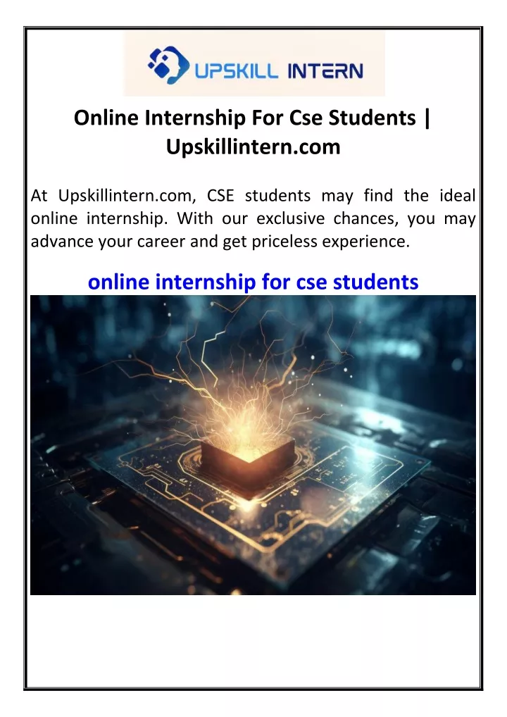 online internship for cse students upskillintern