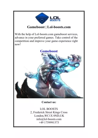 gameboost lol boosts com