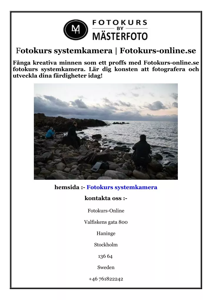 f otokurs systemkamera fotokurs online se