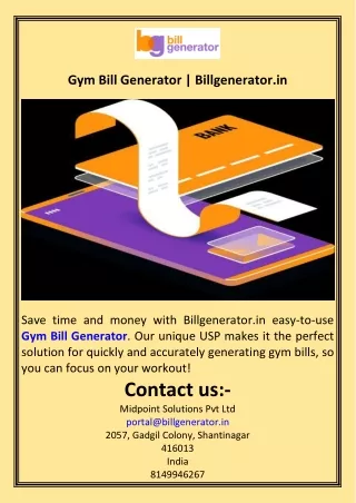 Gym Bill Generator  Billgenerator.in