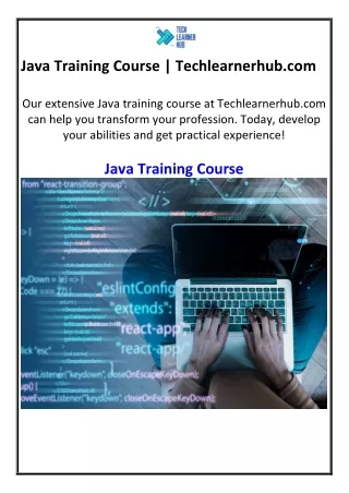 Java Training Course Techlearnerhub.com