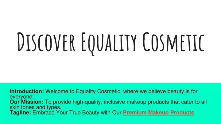 discover equality cosmetic