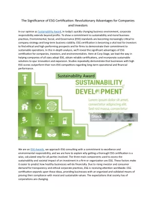 The Significance of ESG Certification (12.jun.24)
