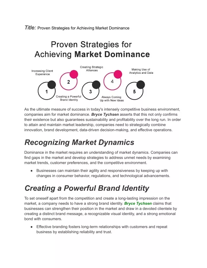 title proven strategies for achieving market
