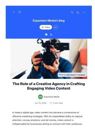 The Role of a Creative Agency in Crafting Engaging Video Content