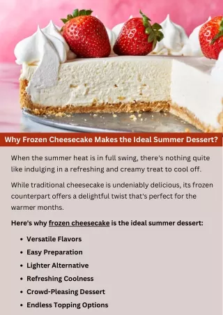 Why Frozen Cheesecake Makes the Ideal Summer Dessert?