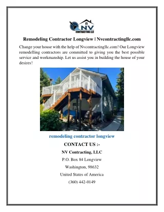 Remodeling Contractor Longview  Nvcontractingllc