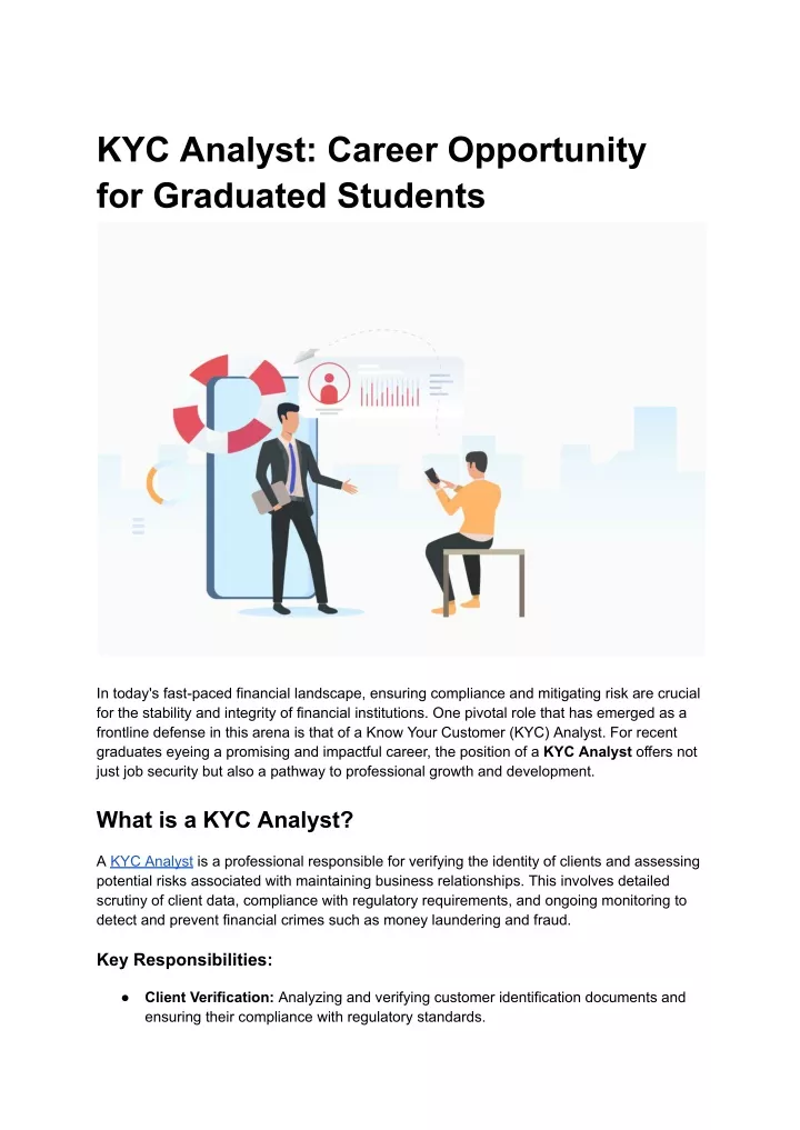 kyc analyst career opportunity for graduated