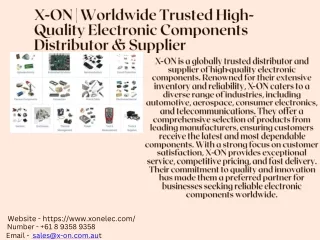 X-ON | Worldwide Trusted High-Quality Electronic Components Distributor