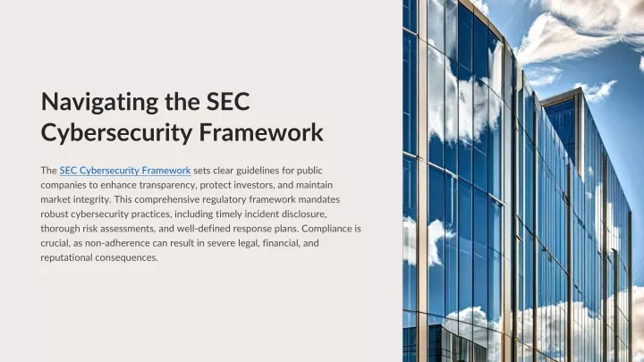 navigating the sec cybersecurity framework