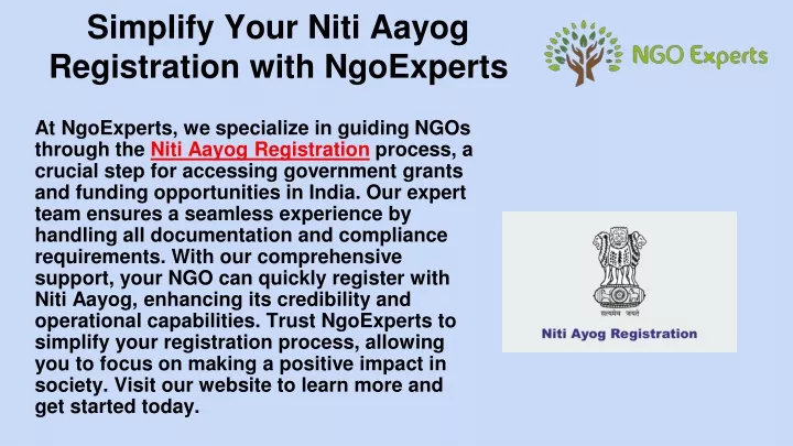 simplify your niti aayog registration with ngoexperts