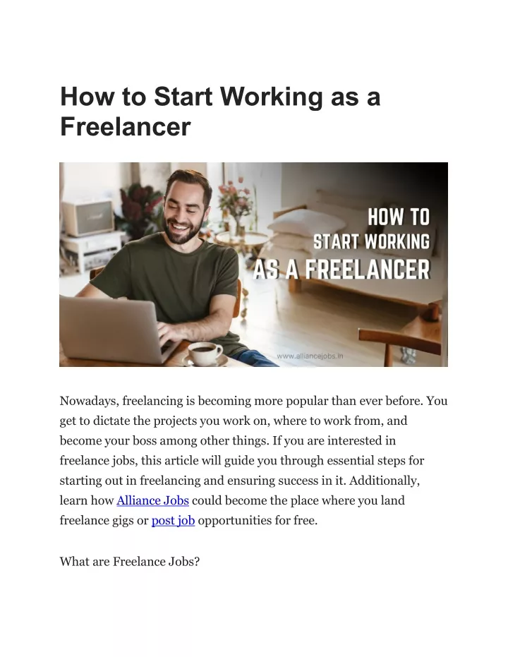 how to start working as a freelancer