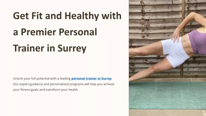 get fit and healthy with a premier personal