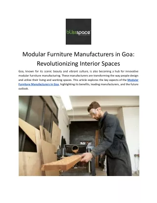 Modular Furniture Manufacturers in Goa