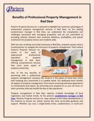 Benefits of Professional Property Management in Red Deer