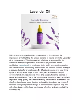 Lavender Oil