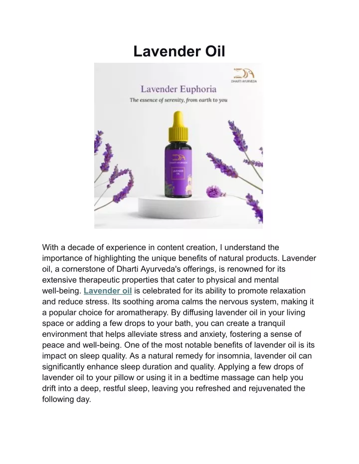 lavender oil