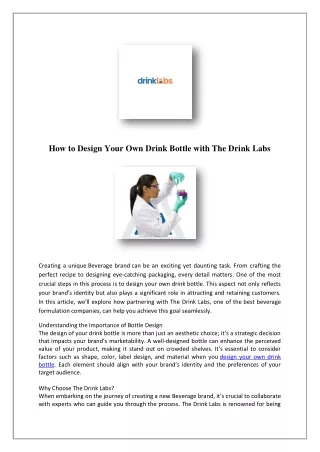 how to design your own drink bottle with
