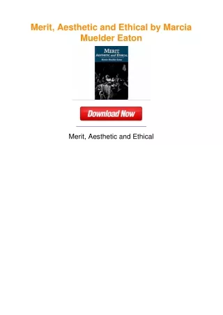 Merit, Aesthetic and Ethical by Marcia Muelder Eaton