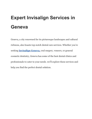 Expert Invisalign Services in Geneva