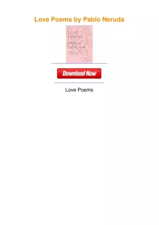 Love Poems by Pablo Neruda