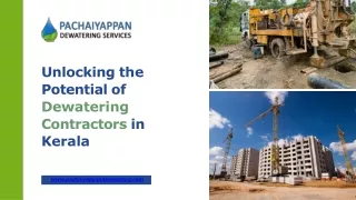 Leading Dewatering Contractors in India: Pachaiyappan's Expertise