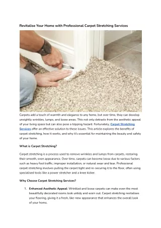 revitalise your home with professional carpet