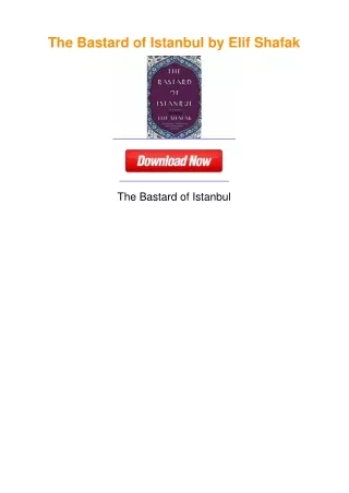 The Bastard of Istanbul by Elif Shafak