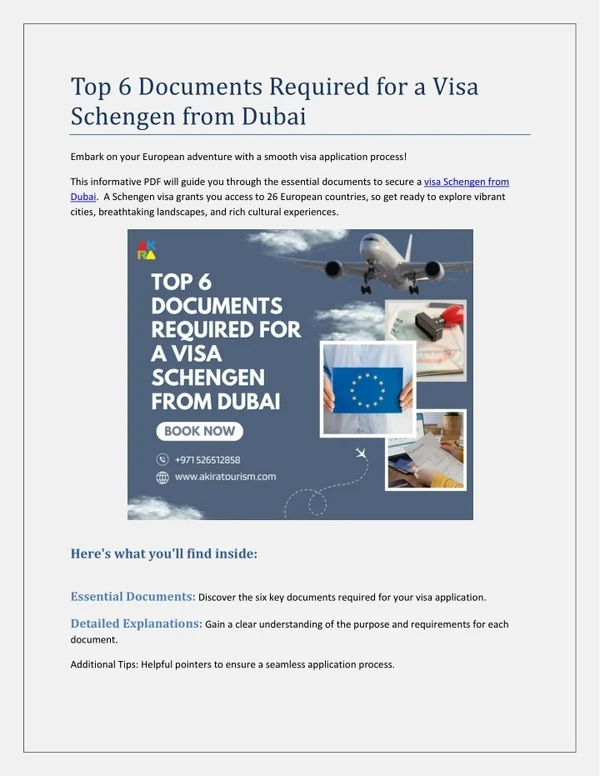 Top 6 Documents Required for a Visa Schengen from Dubai