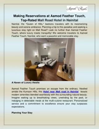 Hotel near Mall road in Nainital