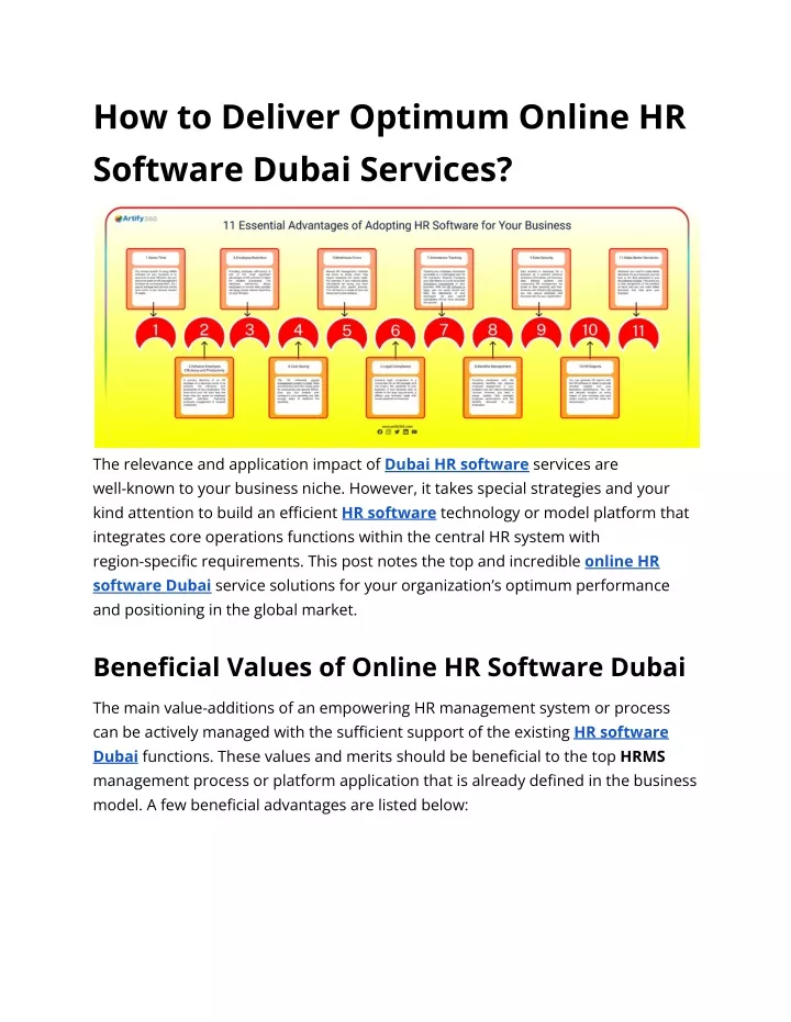 how to deliver optimum online hr software dubai