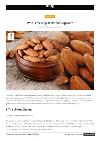 What is the Largest Almond Supplier?