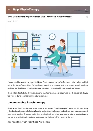 How South Delhi Physio Clinics Can Transform Your Workday