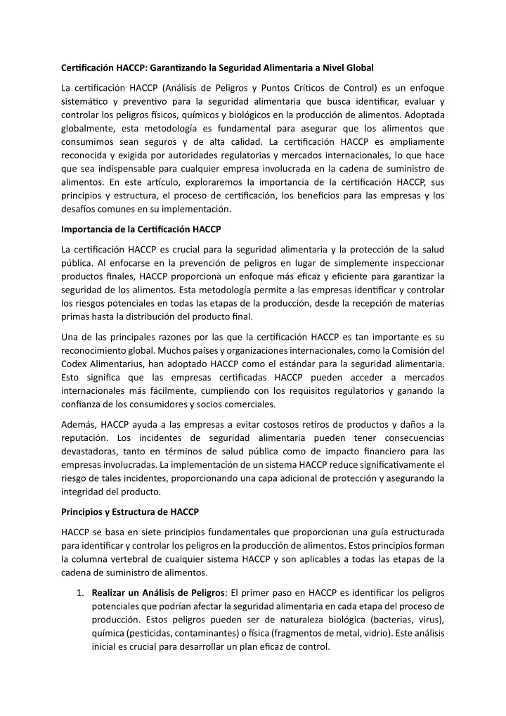 certificaci n haccp garantizando la seguridad