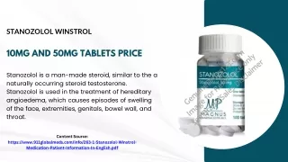 Stanozolol Winstrol 10mg and 50mg Tablets Price