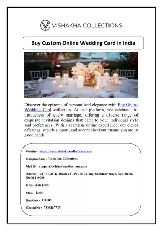 Buy Custom Online Wedding Card in India