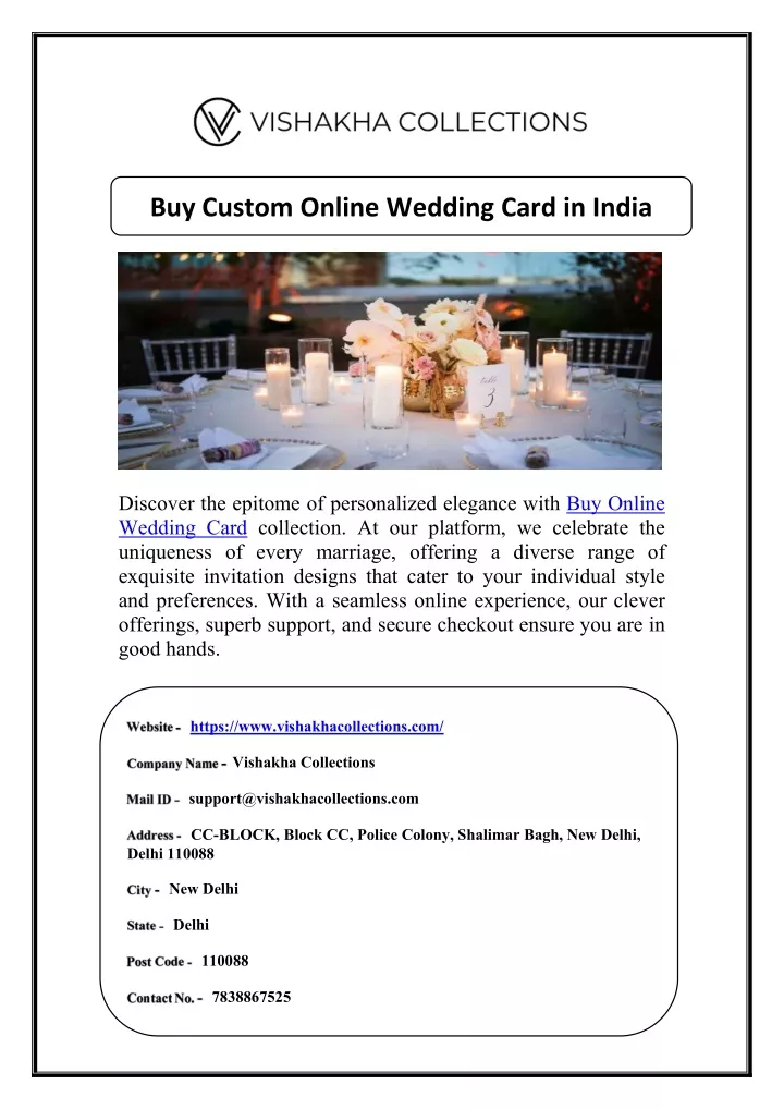 buy custom online wedding card in india