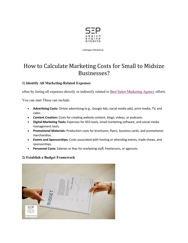 how to calculate marketing costs for small