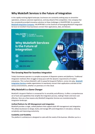 Why MuleSoft Services is the Future of Integration