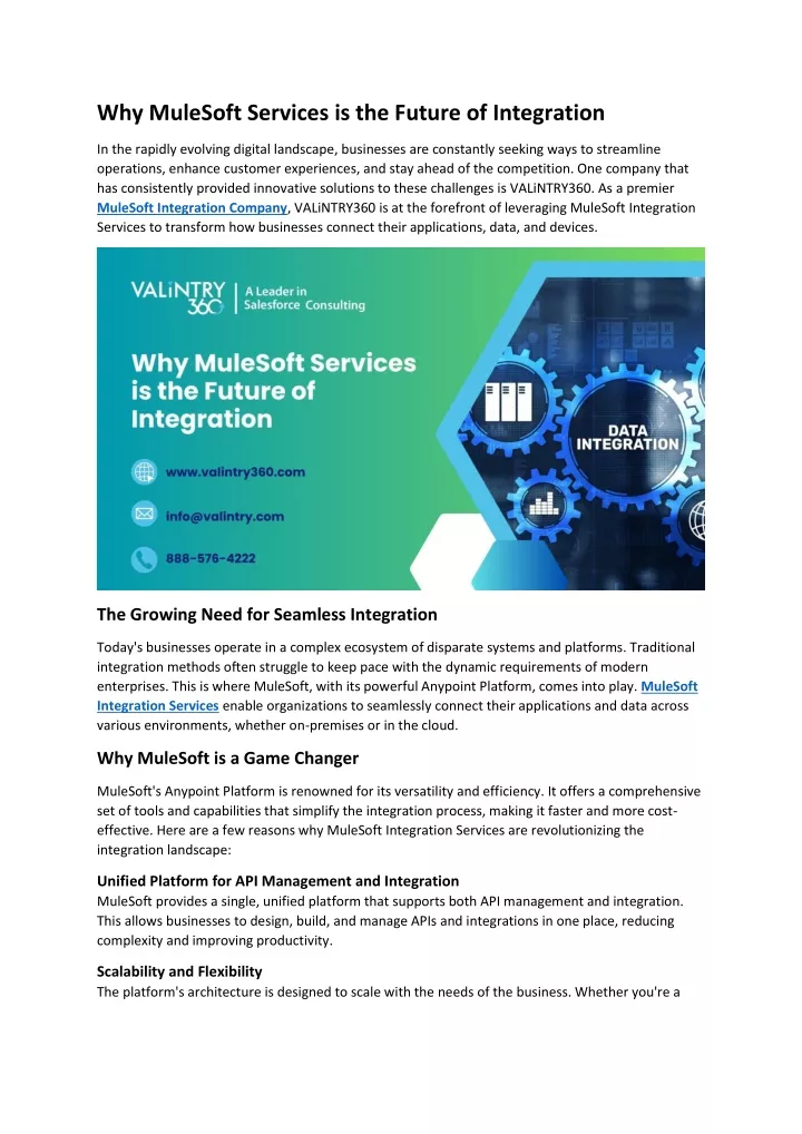 why mulesoft services is the future of integration