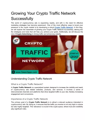 Growing Your Crypto Traffic Network Successfully
