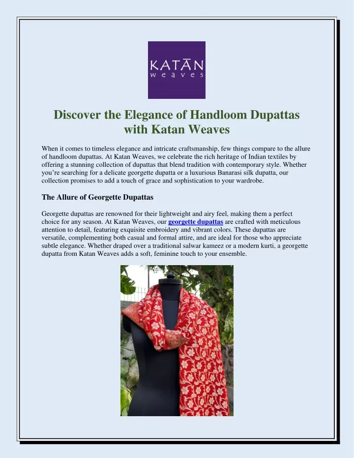 discover the elegance of handloom dupattas with