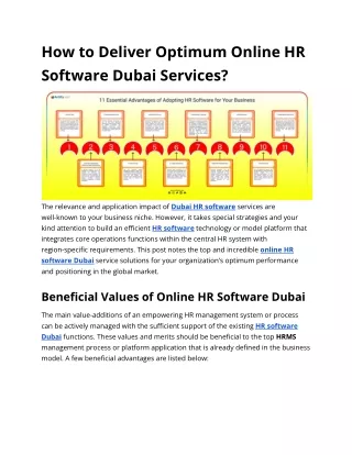 How to Deliver Optimum Online HR Software Dubai Services