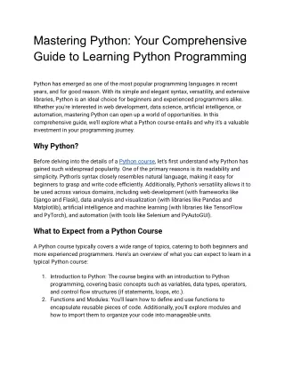 Mastering Python_ Your Comprehensive Guide to Learning Python Programming