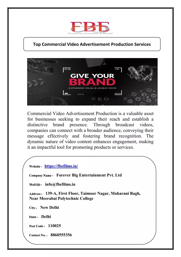 top commercial video advertisement production