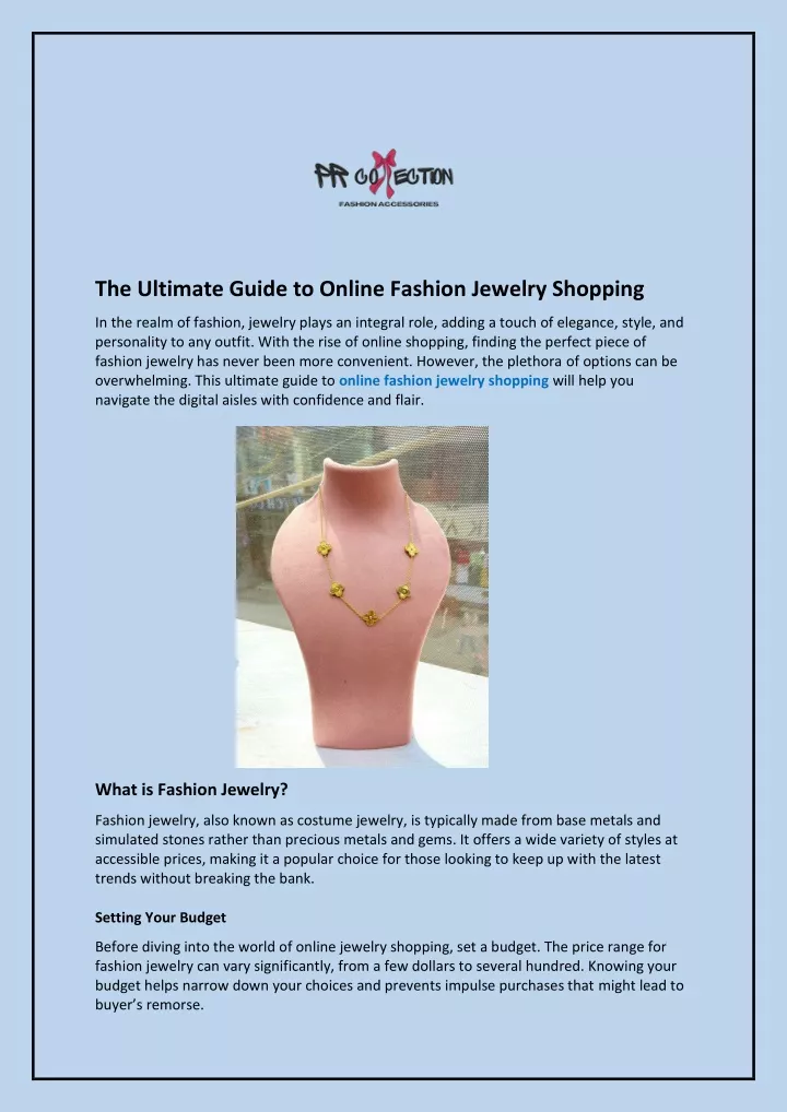 the ultimate guide to online fashion jewelry