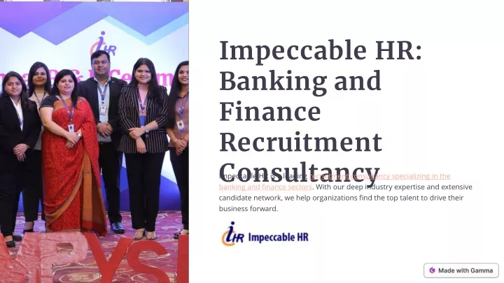 impeccable hr banking and finance recruitment