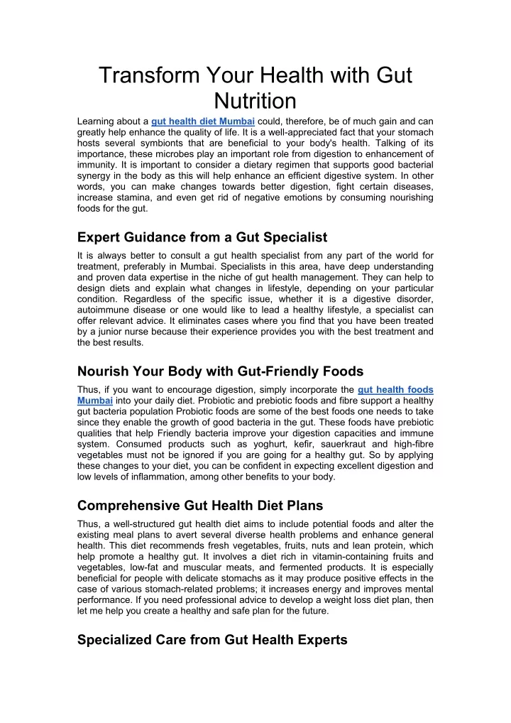 transform your health with gut nutrition learning